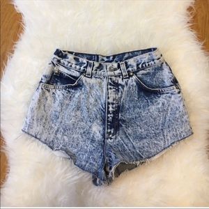 High waisted Levi acid wash cutoff jean shorts